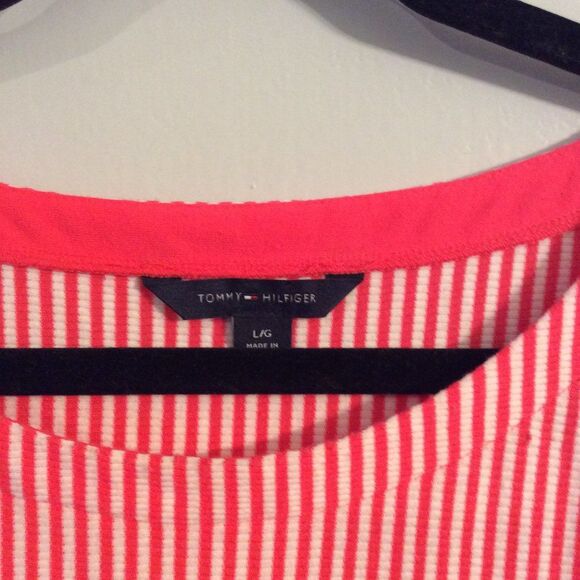 Tommy Hilfiger Large L womens stretch striped tunic top Nice - Picture 2 of 6